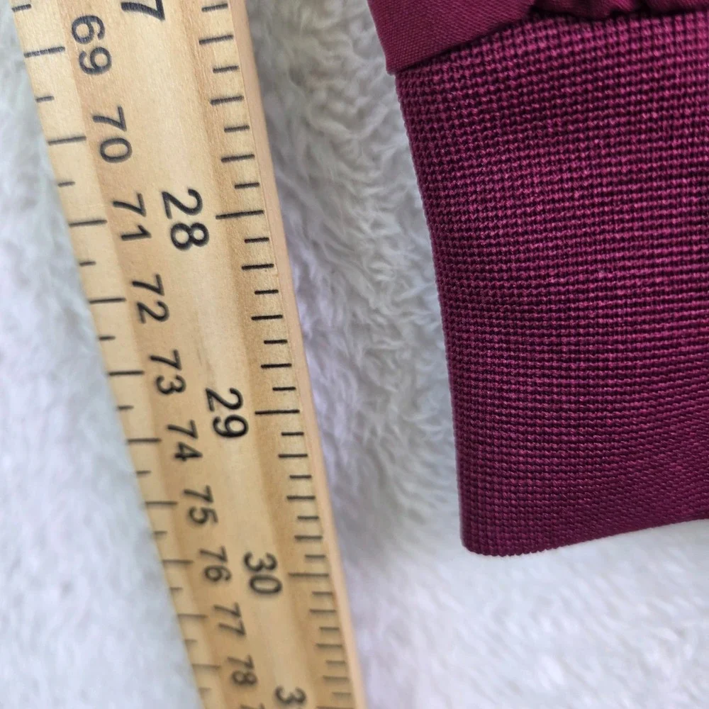 Bhu Flex Womens Burgundy Scrub Set V-Neck Top Jogger Pants Wine Large